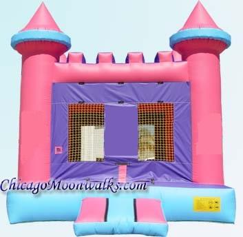 Pink Castle Jumper Rental Chicago Inflatables Bounce House